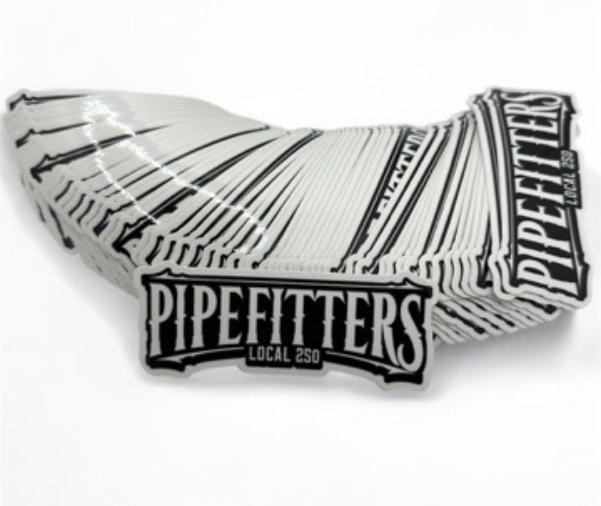 Pipefitters Local 250 B&W Sticker