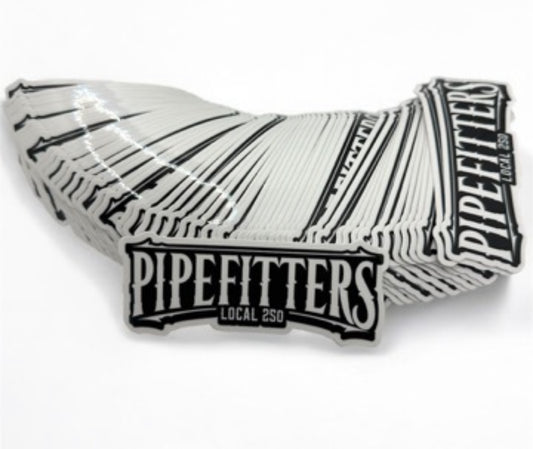 Pipefitters Local 250 B&W Sticker