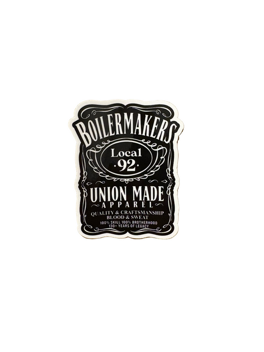Boilermakers Local 92 Whiskey Sticker